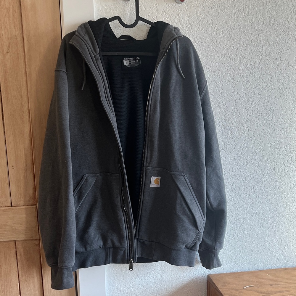 Carhartt Men's Charcoal Zip-Up Hoodie